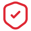 Shield icon with a checkmark symbolizing safety and security